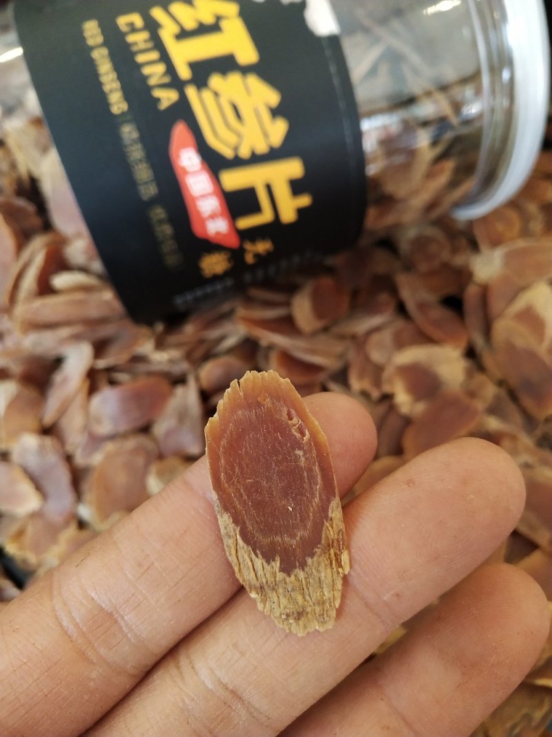 无糖红参片，五年花纹片