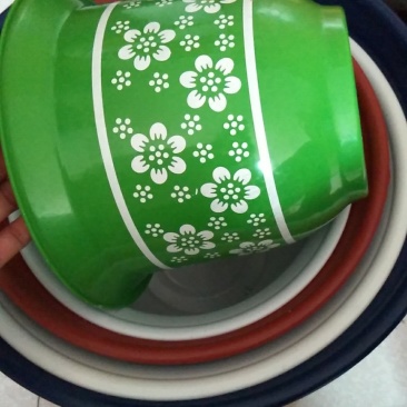 加厚仿瓷梅花塑料花盆