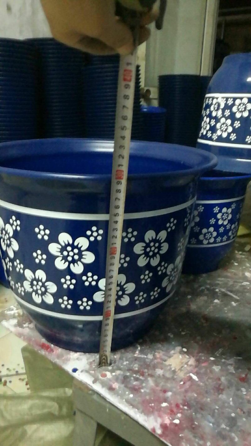 花盆，仿瓷塑料梅花盆，