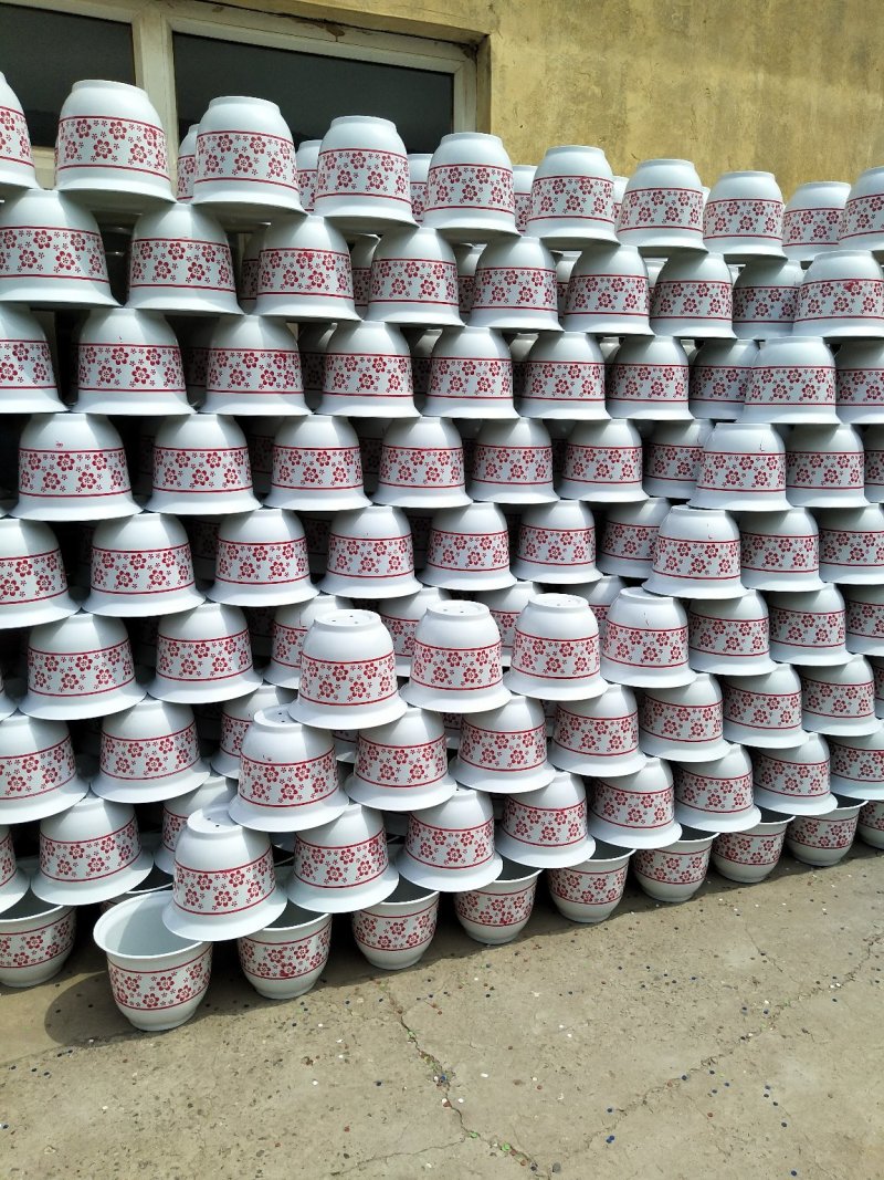 花盆，仿瓷塑料梅花盆，