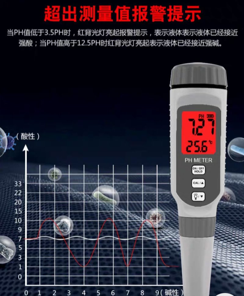 高精度便携式PH计酸碱度ph测试笔水质检测水