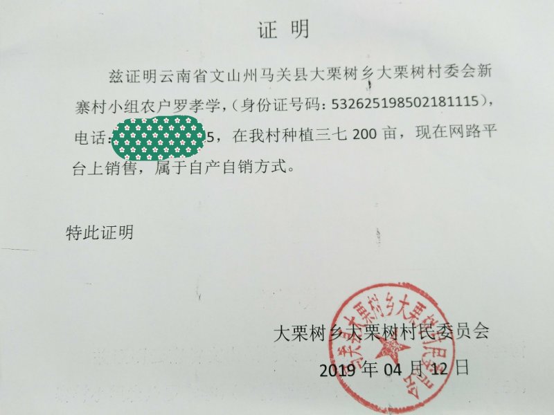 2022年新花云南文山三七花产地直销四年花包邮