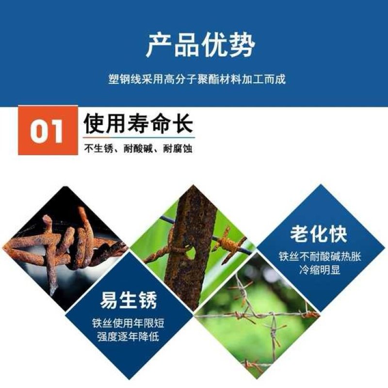 正品100%全新料塑钢线聚酯托幕线百香果葡萄大棚压膜线