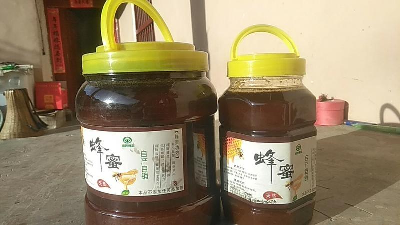 秦岭山天然土蜂蜜棒棒桶木桶蜂蜜崖蜜农家自产天然百花蜜包邮