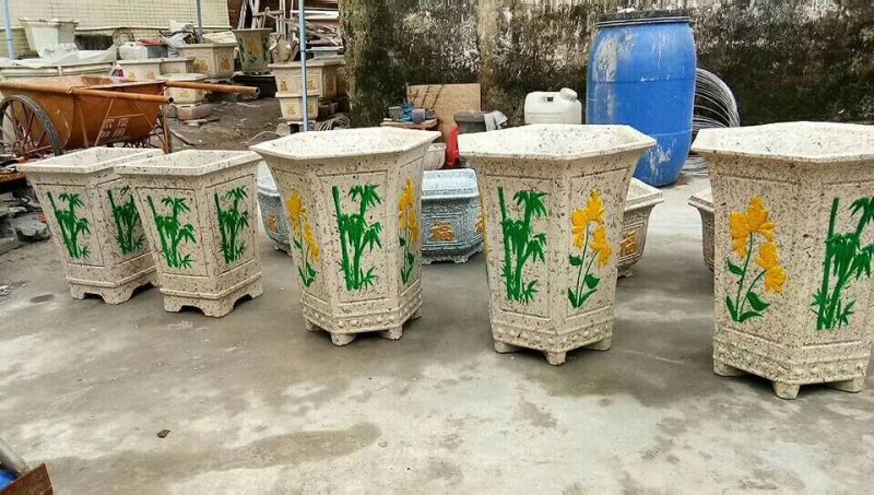 厂家直销水泥花盆模具混凝土盆景塑料磨具塑料模型棱形