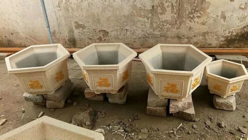 厂家直销水泥花盆模具混凝土盆景塑料磨具塑料模型棱形