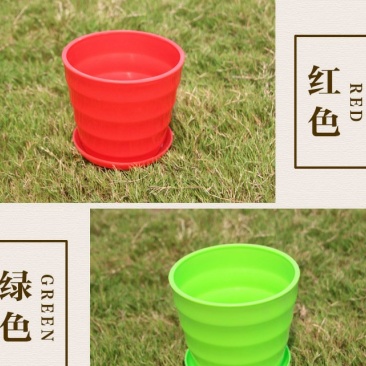 花盆pp树脂螺纹花盆多肉绿植带托盘花盆厂家直销