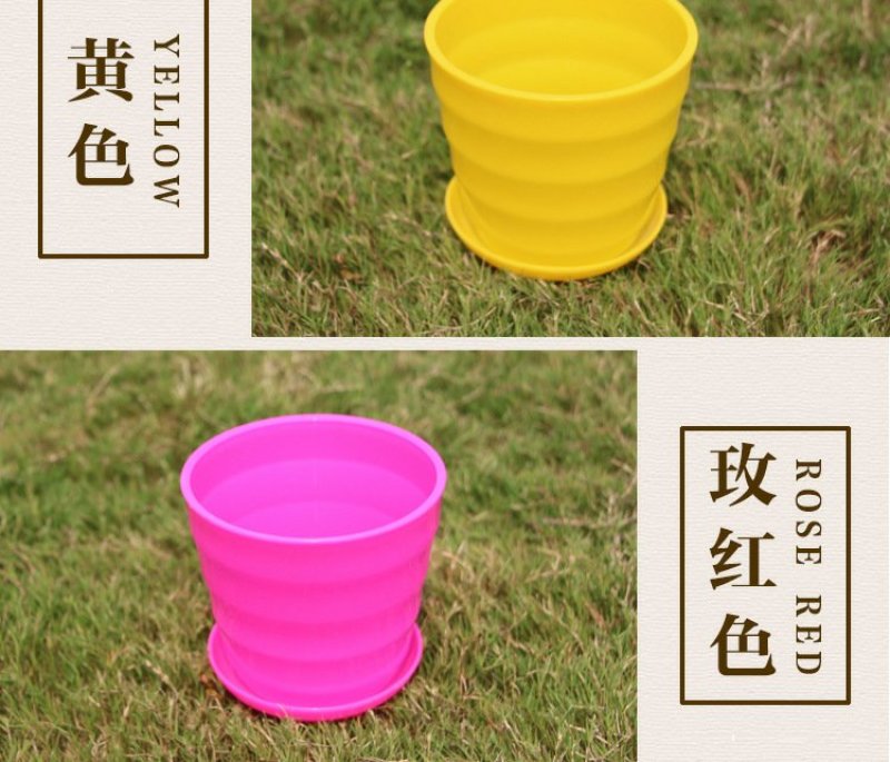 花盆pp树脂螺纹花盆多肉绿植带托盘花盆厂家直销