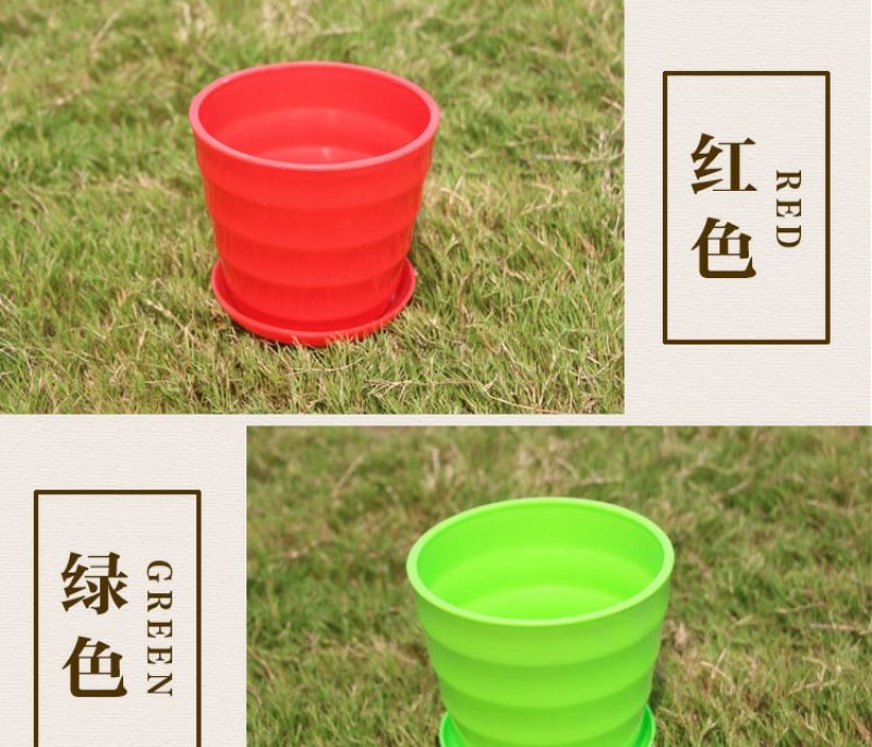 花盆pp树脂螺纹花盆多肉绿植带托盘花盆厂家直销