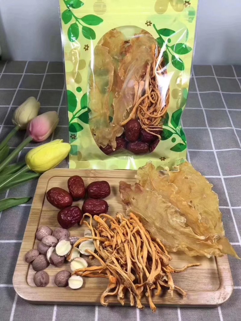 花胶虫草花炖乌鸡汤煲汤材料配料月子套餐孕妇滋补含鱼胶原蛋