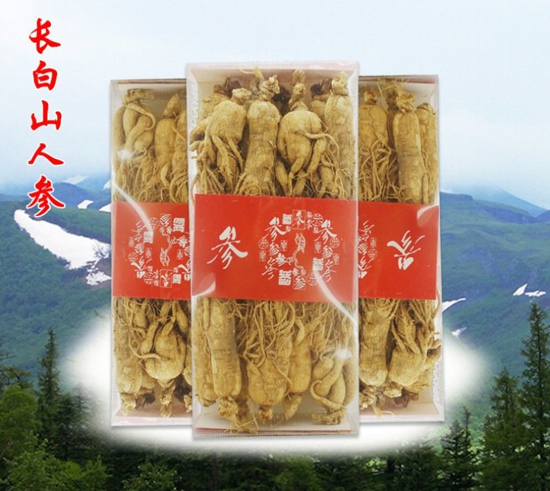 长白山无硫人参盒装500g原皮全须白