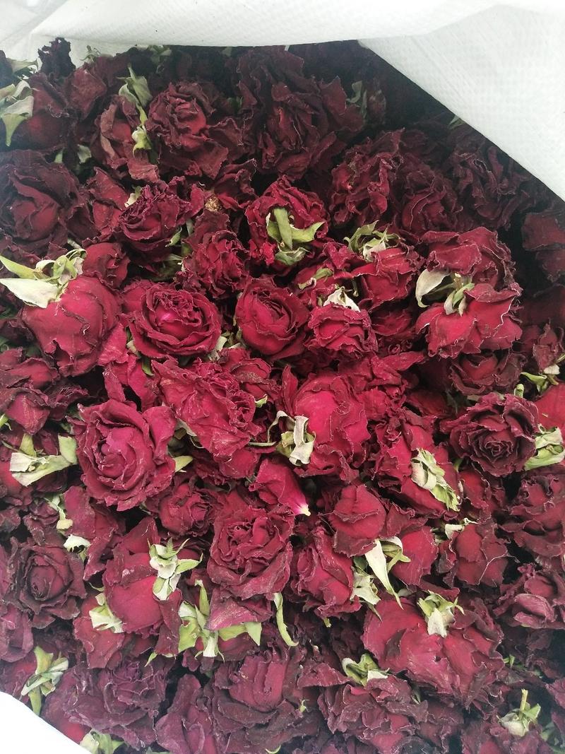 法国墨红玫瑰干花朵，干花片