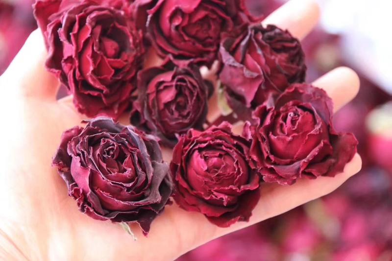墨红玫瑰特有的浓花香。一朵就可以泡发一杯的情怀体验。