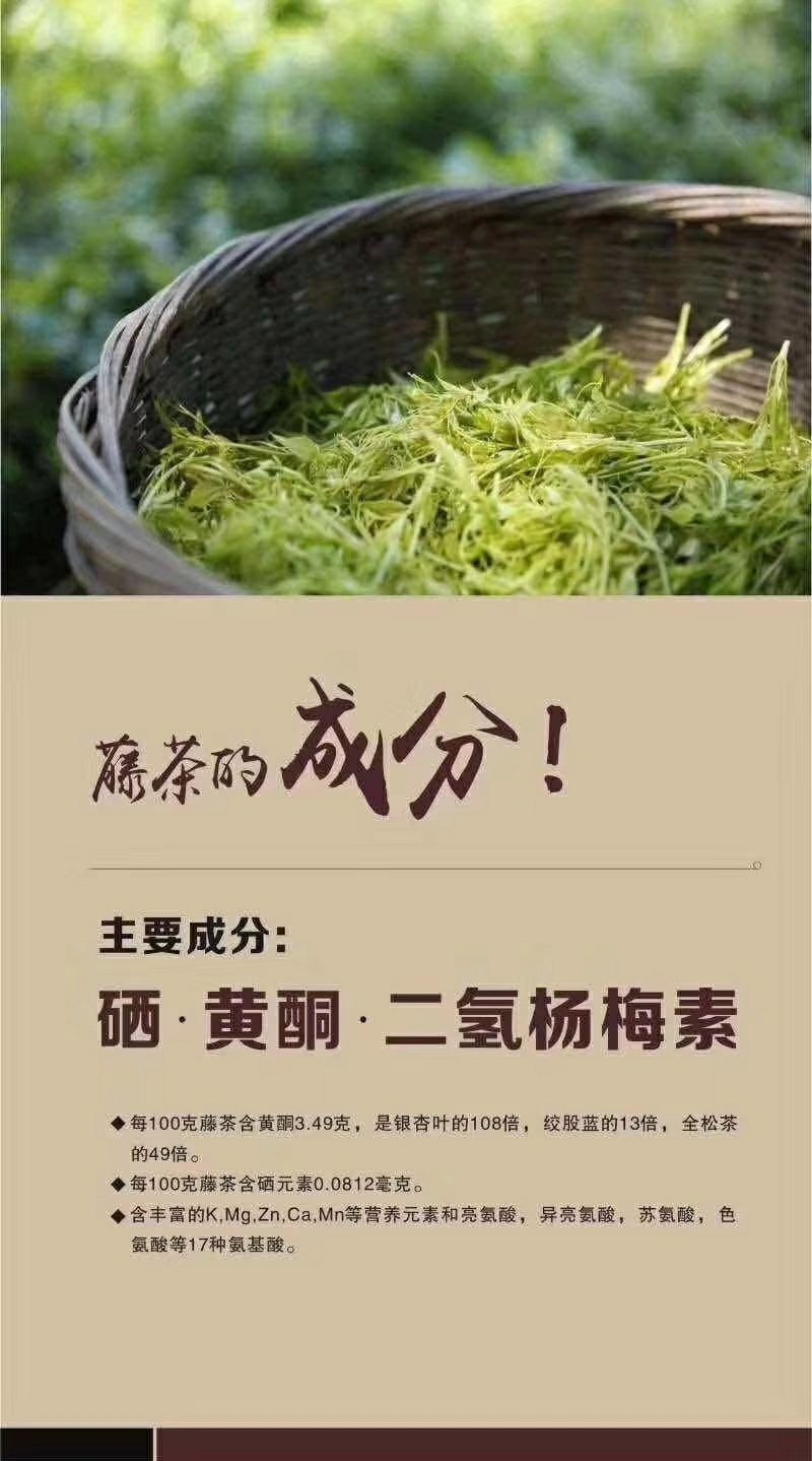 湖北恩施富硒藤茶，土家族神茶，天然保健养生茶