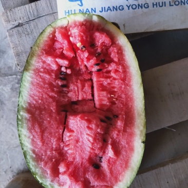 黑美人西瓜6斤打底8成熟1茬，口感好