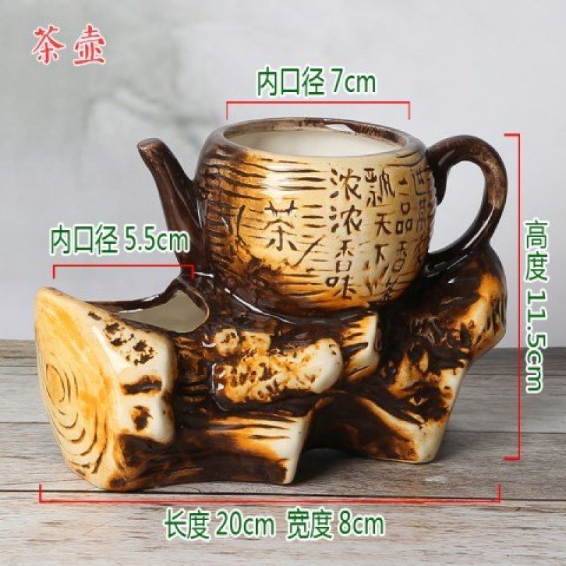 【双口陶瓷花盆不含植物】发财树苗多肉花盆室内绿植盆栽花卉