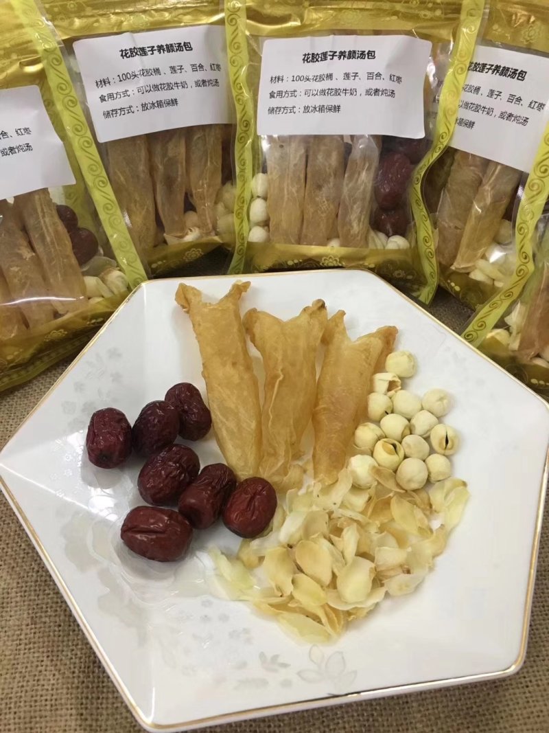 花胶虫草花炖乌鸡汤煲汤材料配料月子套餐孕妇滋补含鱼胶原蛋