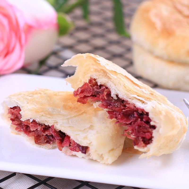 正宗现烤鲜花饼云南特产玫瑰花饼抹茶糕点心早餐饼干网红中秋