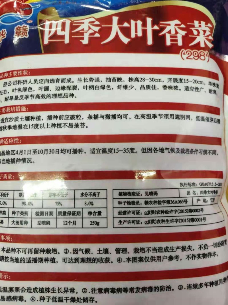 四季香菜种子耐热耐寒耐抽苔生长快速香味浓产量高