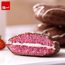 泓一红丝绒草莓巧克力派500g整箱蛋糕网红面包早餐零食品