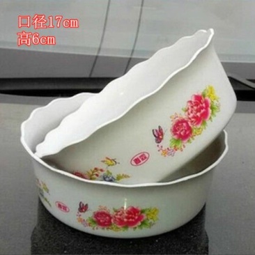 乳白色圆形塑料水培花盆实拍照片可养水仙铜钱草碗莲