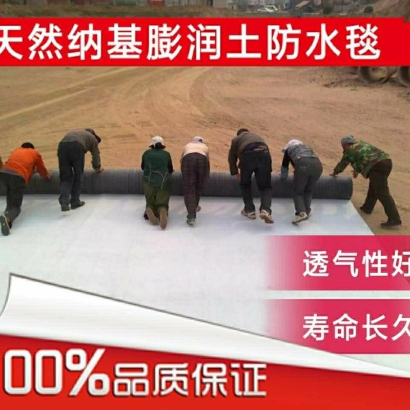 天然纳基膨润土防水毯人工湖垃圾填埋场河道养殖等防渗