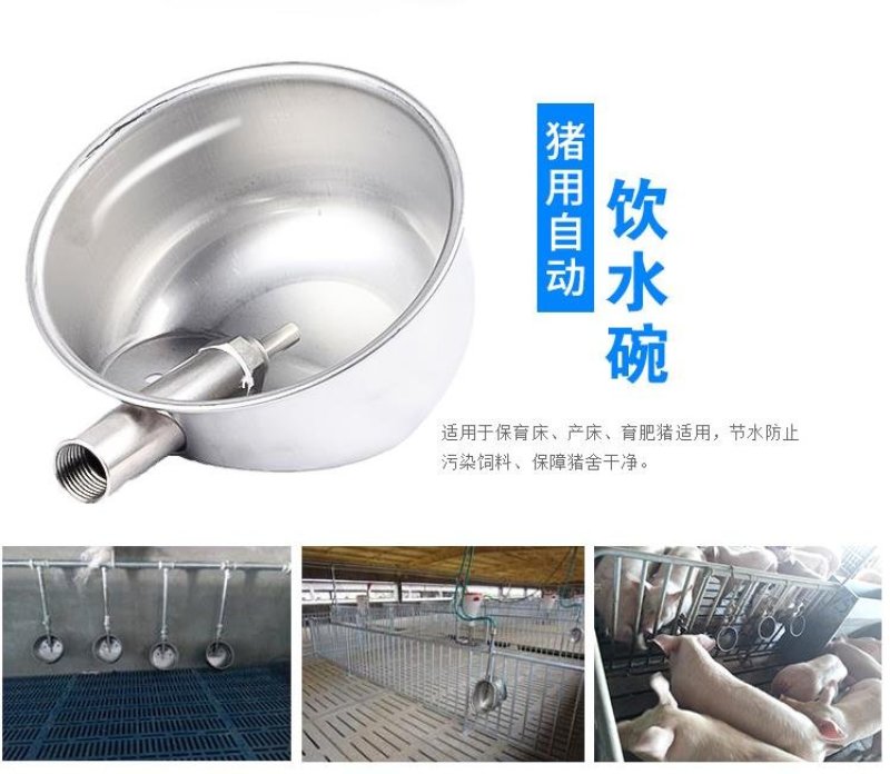 不锈钢猪用饮水碗兽用不锈钢仔猪饮水槽自动饮水器水嘴养猪