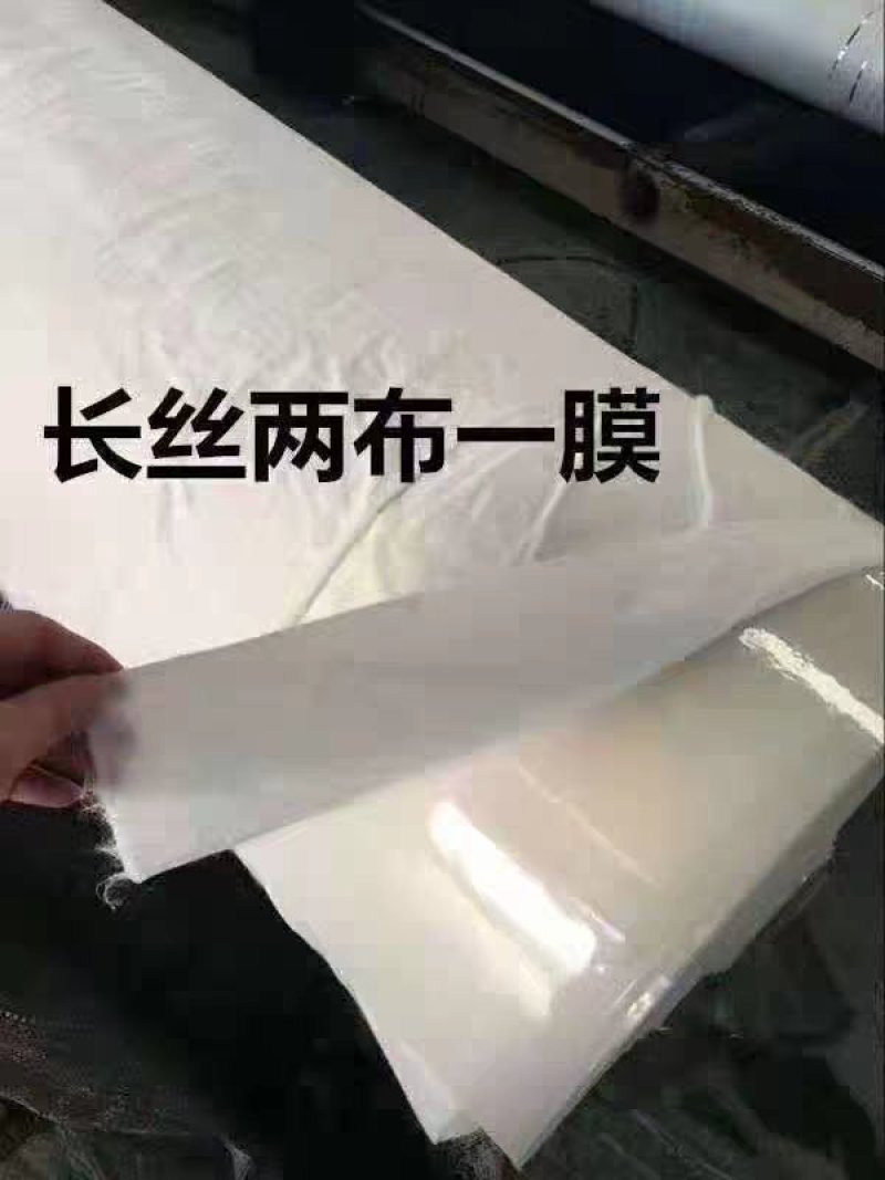 复合土工膜厂家两布一膜长短丝复合膜河道人工湖鱼塘防水布