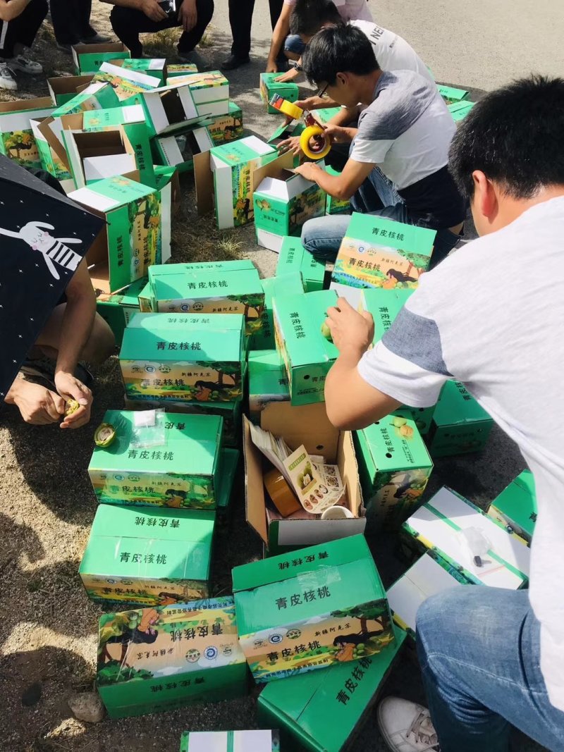 阿克苏青皮核桃纸皮核桃下市啦