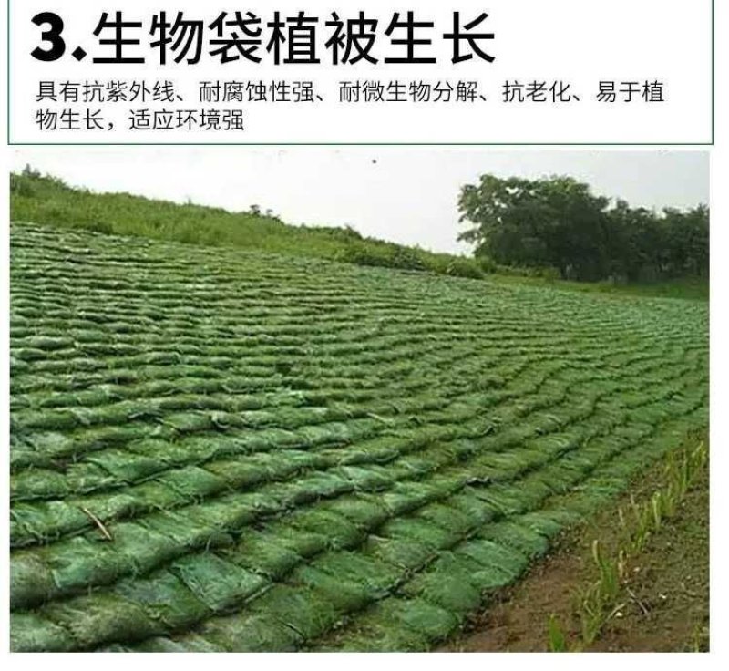 护坡生态袋园林绿化草种草籽袋长丝土工布无纺布袋河道工程