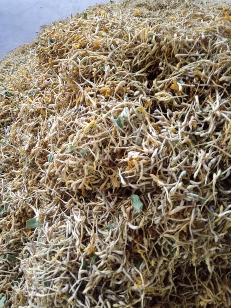 金银花，烘干绿色金银花，太阳晒干白黄色金银花