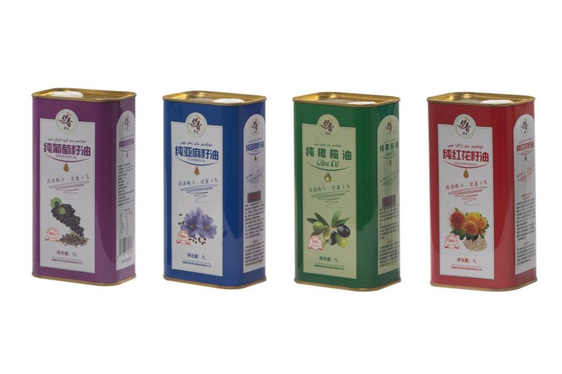 新疆物理冷榨纯红花籽油铁罐装