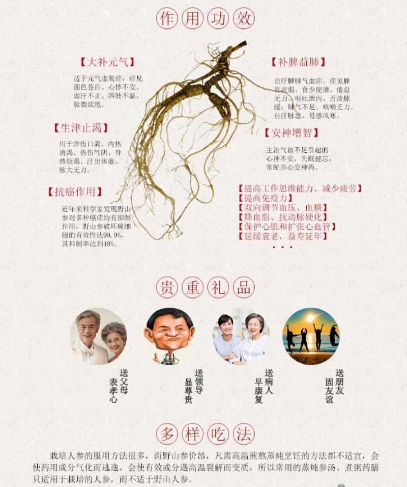 长白山野生70年左右人参