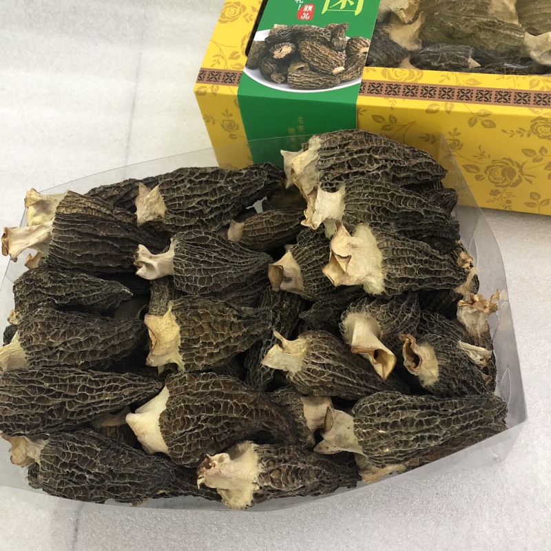 羊肚菌礼盒特级精品肉黑厚大个精美礼盒250克