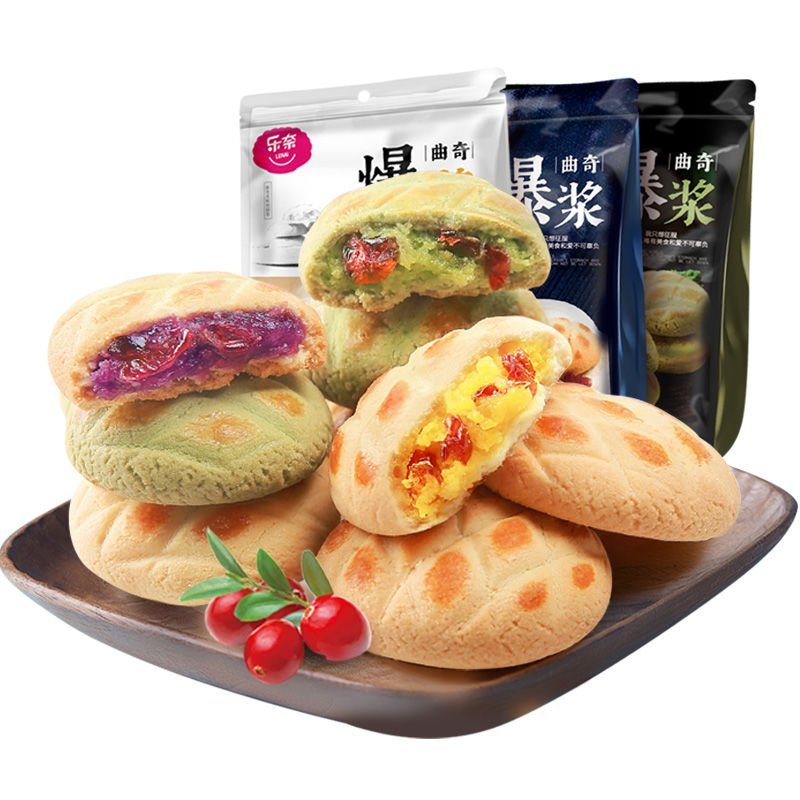 乐奈爆浆曲奇120g*1-3包抹茶味蔓越莓网红零食手工软