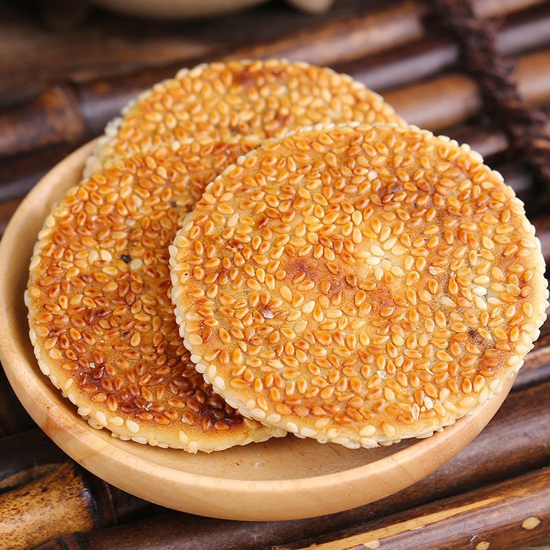 湖北特产饼干黄石港饼芝麻馅饼传统糕点老式手工饼薄脆零食点