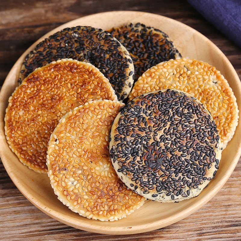 湖北特产饼干黄石港饼芝麻馅饼传统糕点老式手工饼薄脆零食点