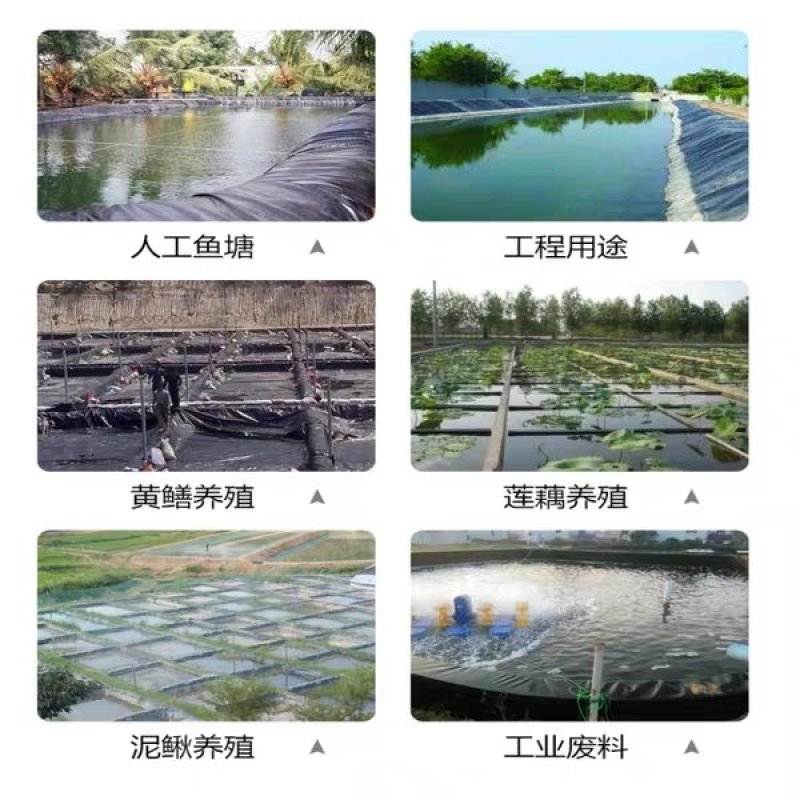 黑色防渗膜鱼塘防渗膜土工膜防漏水池塘防水布鱼池专用塑料布