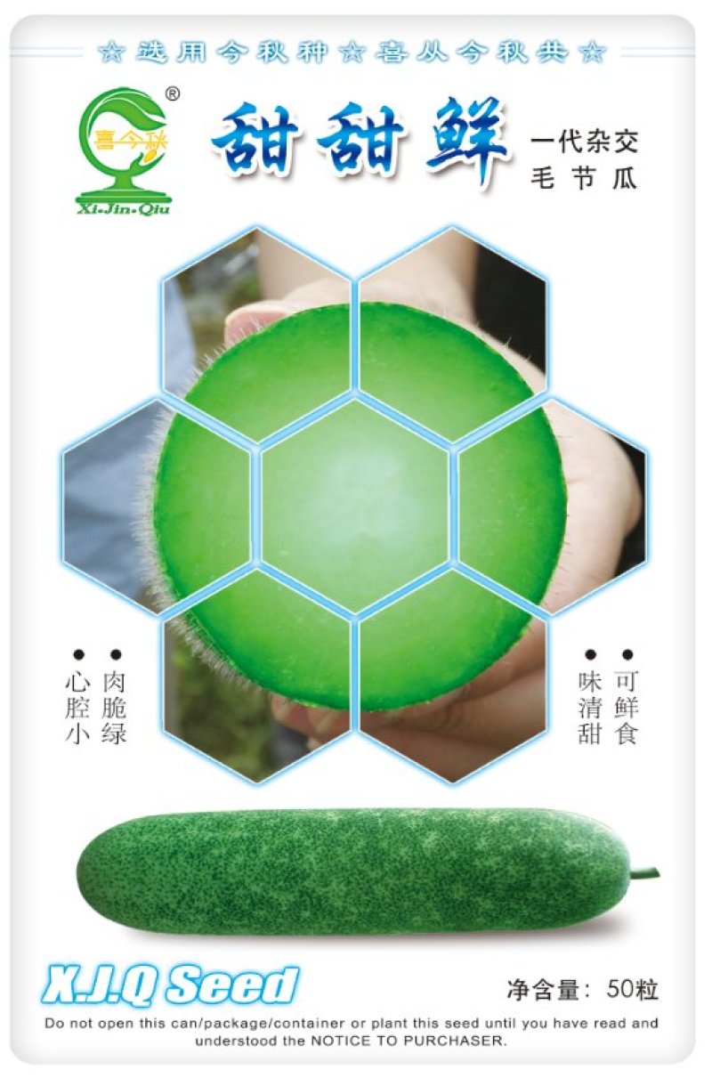 甜甜鲜毛节瓜种子心腔小肉翠绿味清甜可鲜食