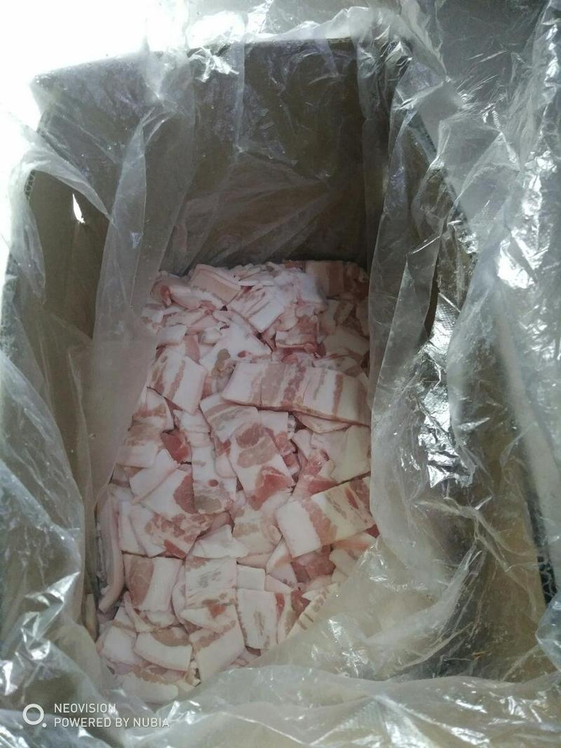 新鲜冷冻猪五花肉片整箱20斤饭店食堂快餐食材