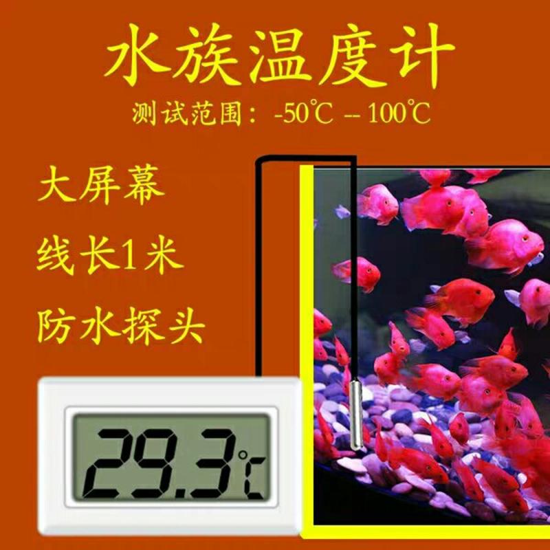 数显数字温度计带防水探头高精度鱼缸冰箱水温测温仪宠
