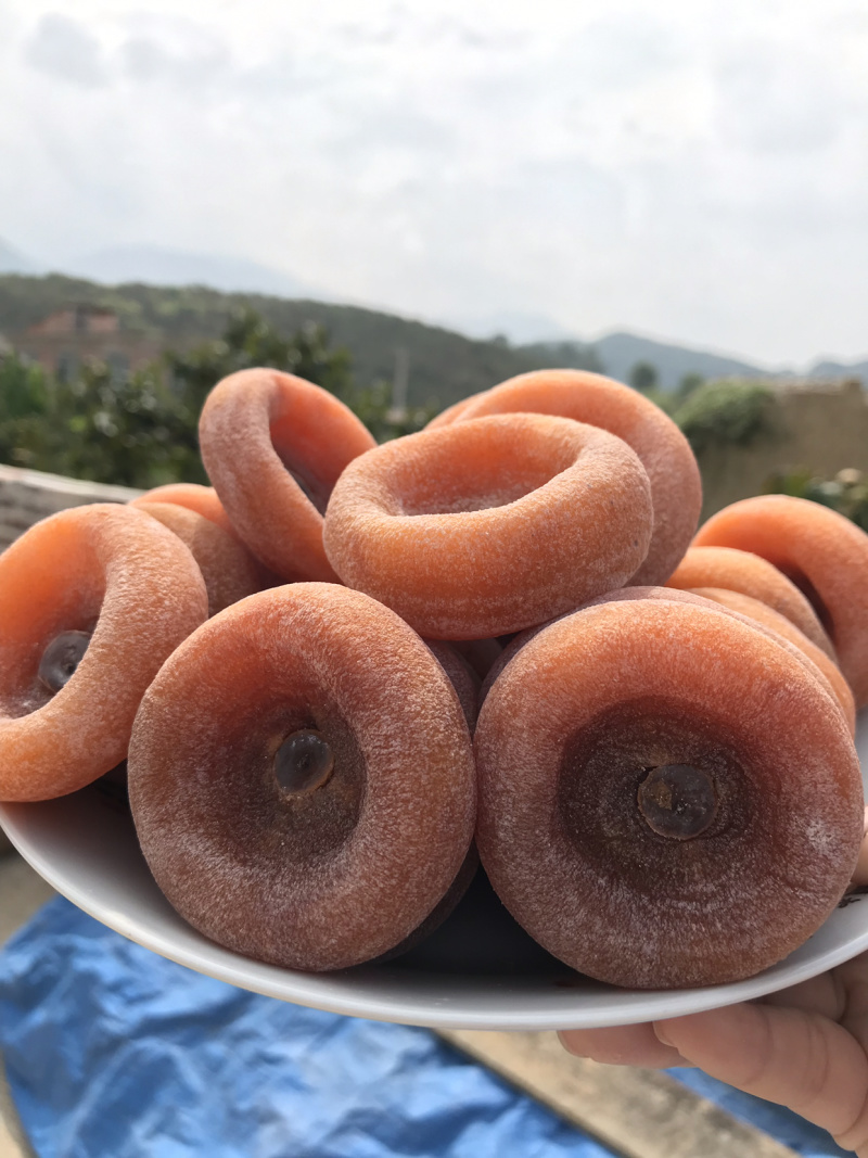 2024新货包邮广西恭城农家糖心柿子饼圆饼边晒边卖