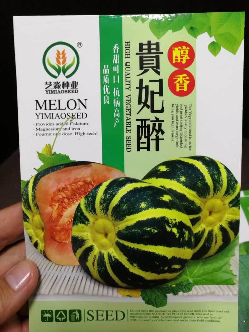 【精选】花纹贵妃醉甜瓜种子果肉橙红色肉质脆口感好耐储存