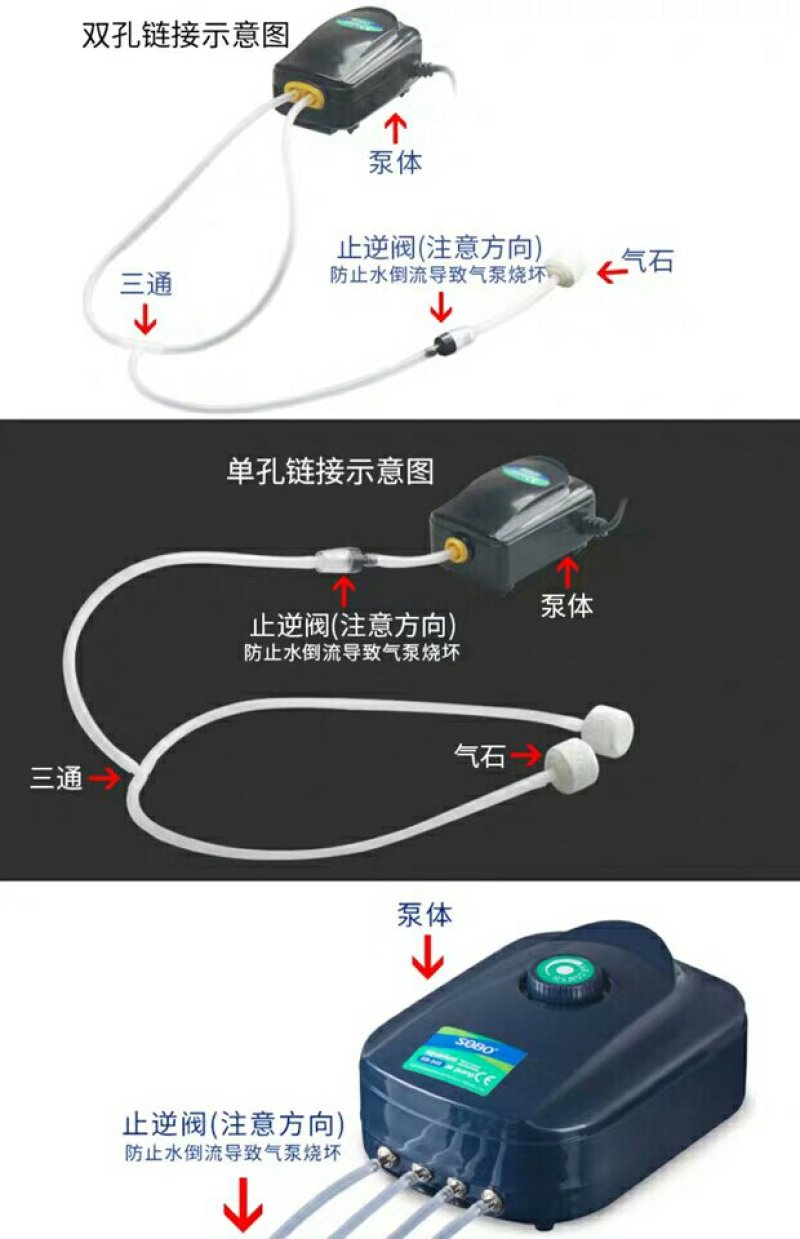 氧气泵鱼缸养鱼松宝增氧泵静音增氧机气泵小型制氧机养鱼用打