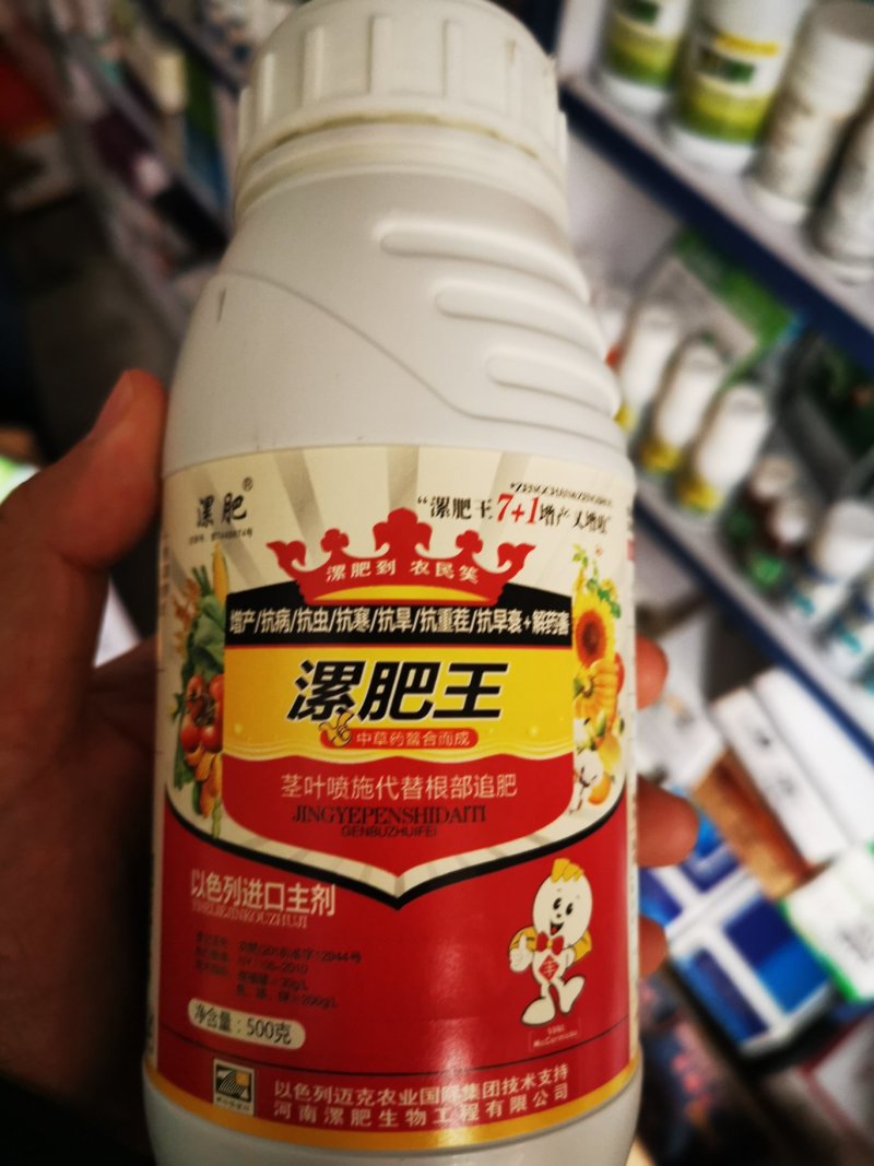 500克大包装漯肥王一瓶10桶水叶面肥叶片变厚变绿颜色变