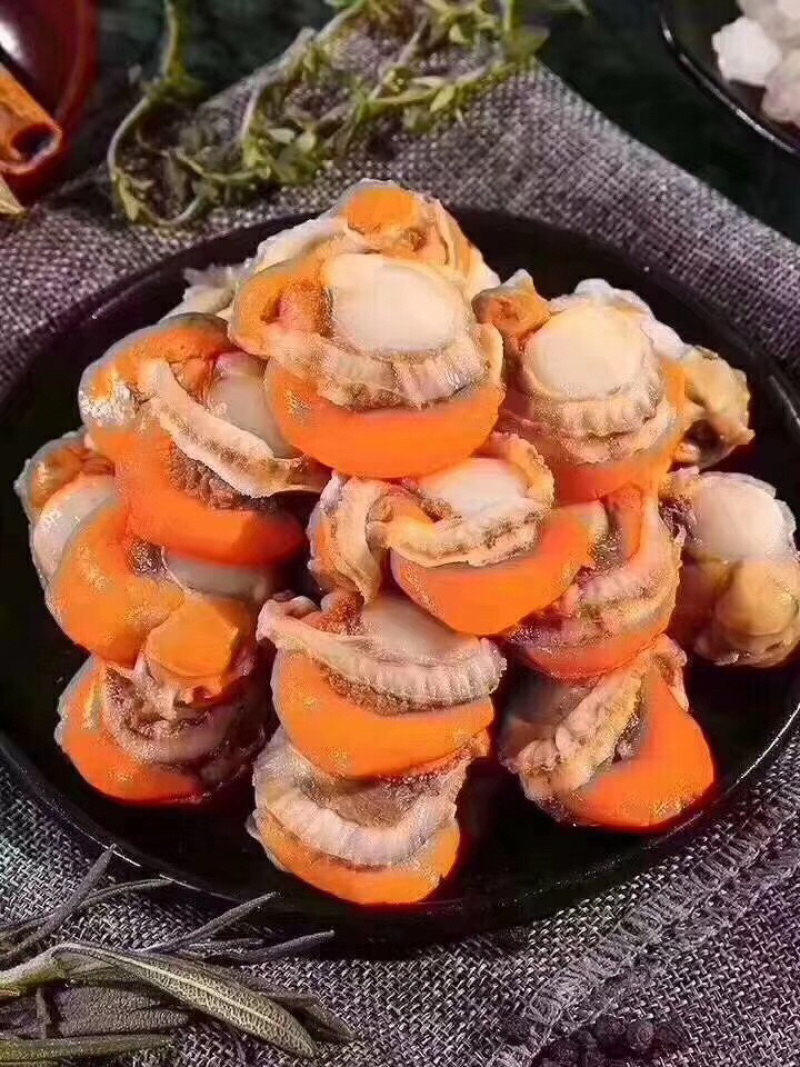 扇贝肉满黄新鲜现扒海鲜大个带膏带黄扇贝肉