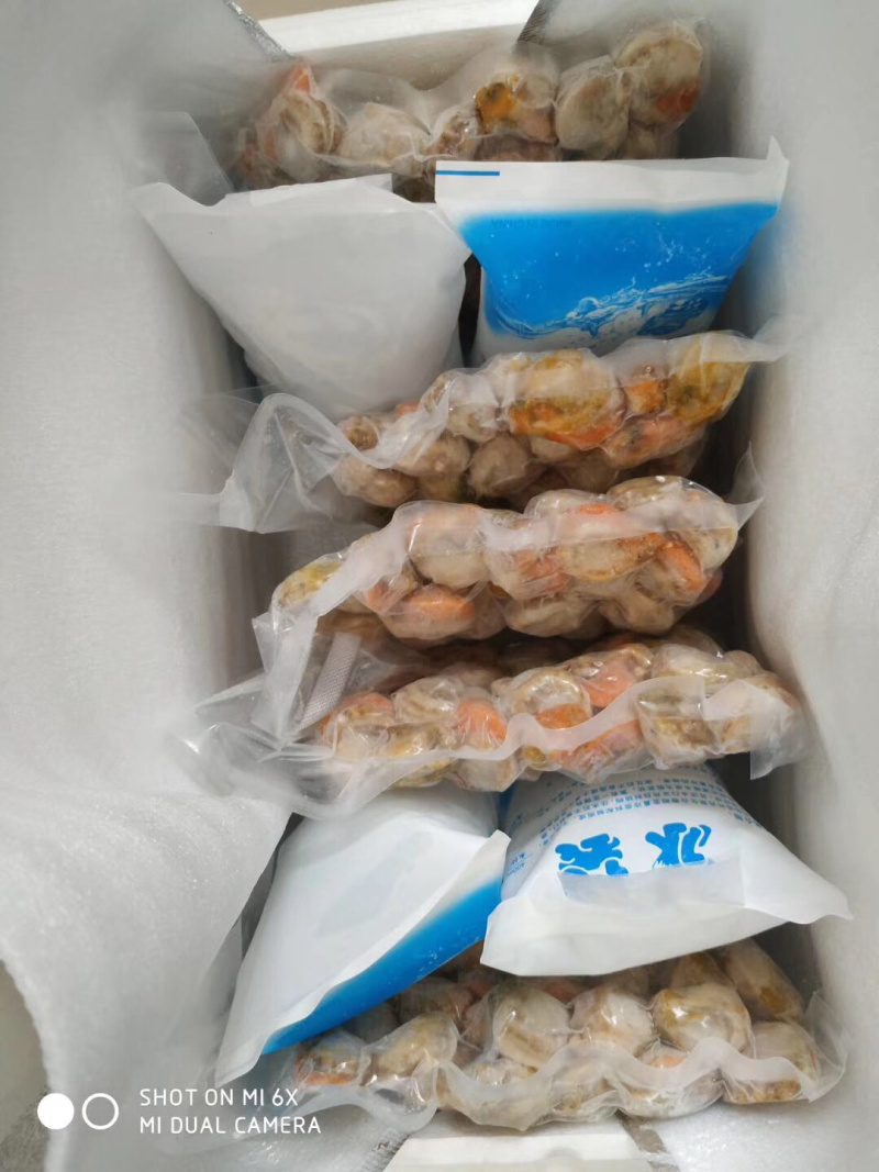 扇贝肉满黄新鲜现扒海鲜大个带膏带黄扇贝肉