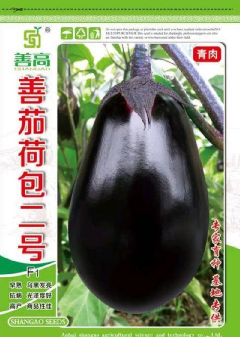 【善茄荷包二号】茄子种子早熟杂交耐病高产乌黑光亮基地包邮