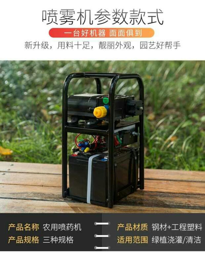 农用高压小型锂电池手提式电动喷雾器新式双泵充电打药智能喷