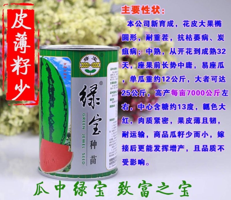 绿宝花虎高产抗病杂交西瓜种子华赣花虎大果红瓤耐重茬抗枯萎